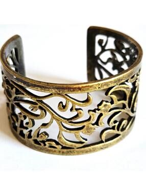 Cookie Lee Gold Filigree Open Cuff Bracelet